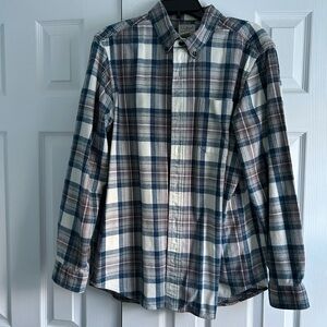 L.L. Bean Men's Casual Plaid Shirt - Blue and Brown